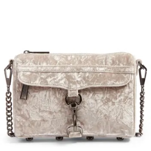 Rebecca Minkoff Mini MAC Velvet Crossbody Bag Tan - Picture 1 of 16